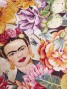 Tela tapiz Gobelino Frida Kahlo y flores