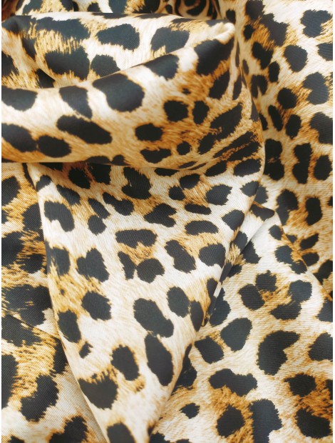 Tela Satén estampado animal prinit leopardo