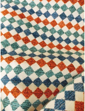 Tela de tapiz gobelino cuadro azul y turquesa