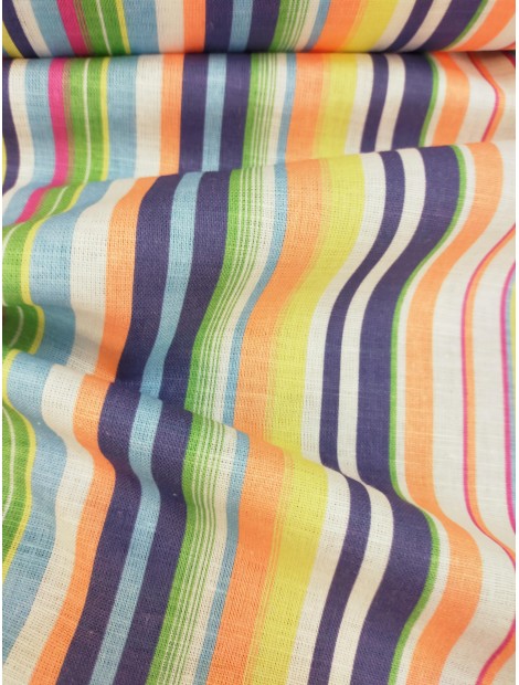 Tela de algodón rayas de colores