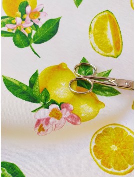 Mantel resinado antimanchas estampado de limones y flores