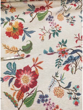 Tela de tapiz gobelino flores