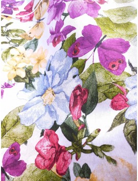 Mantel resinado antimanchas flores y mariposas