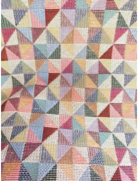Tela de tapiz gobelino triángulos de colores