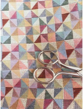 Tela de tapiz gobelino triángulos de colores