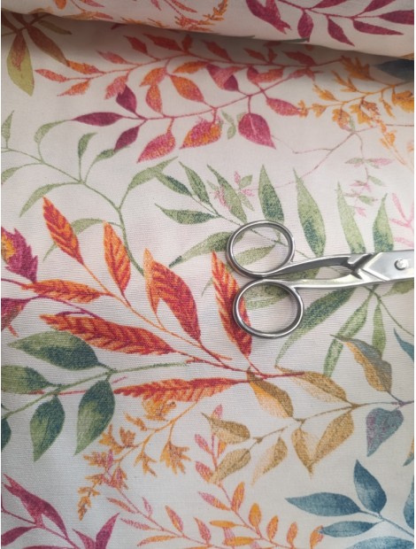Tela Loneta con estampado de rosas