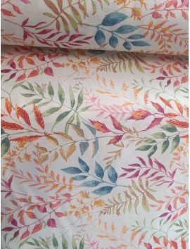 Tela Loneta con estampado de rosas