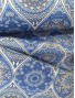 Tela Loneta con estampado de mandalas azules