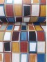 Tela Loneta con estampado de cuadros de colores