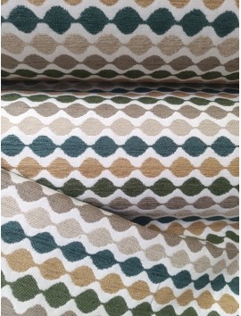Chenilla Jacquard onda verde y beige