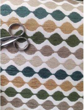 Chenilla Jacquard onda verde y beige