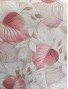 Tela Loneta con estampado de hojas rosas