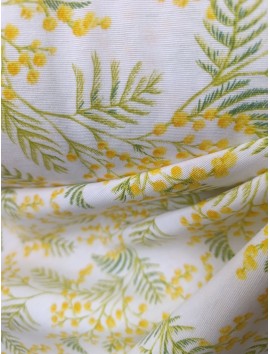 Tela Loneta con estampado de mimosas
