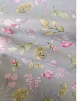 Tela Loneta con estampado floral