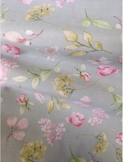 Tela Loneta con estampado floral