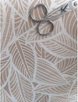 Mantel teflonado anti manchas hojas beige