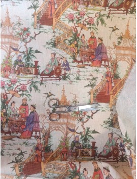Tela Loneta con estampado japones