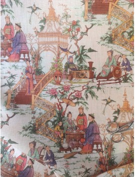 Tela Loneta con estampado japones