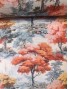 Tela Loneta con estampado de árboles naranja quemado y gris