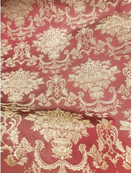 Brocado Floral Jarrones granate