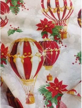 Tela de Loneta de Navidad con globos,  en 280cm