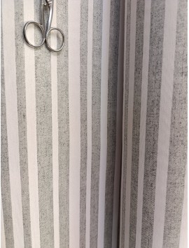 Tela Loneta con rayas grises