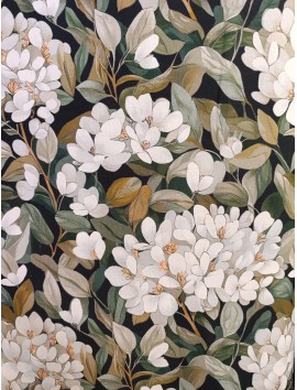 Loneta de algodón floral Magnolias