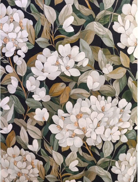 Loneta de algodón floral Magnolias