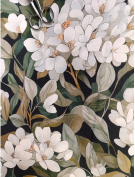 Loneta de algodón floral Magnolias