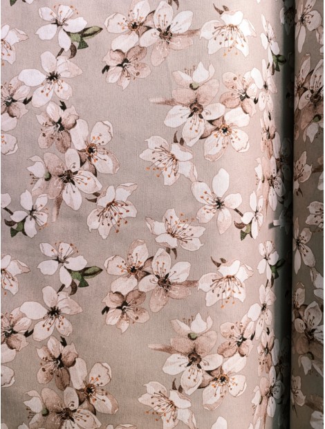 Loneta estampada flore de almendro
