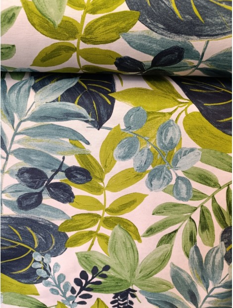 Loneta estampada hojas