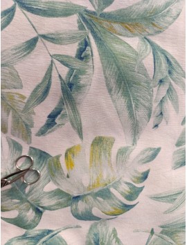 Loneta estampado hojas verdes