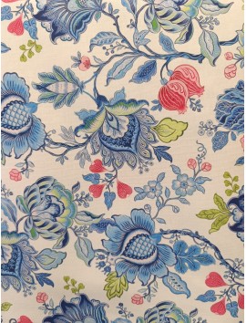 Loneta estampado flores azules