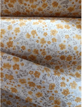 Loneta estampado flores pequeñas amarillas