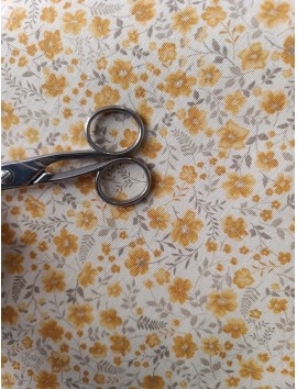 Loneta estampado flores pequeñas amarillas