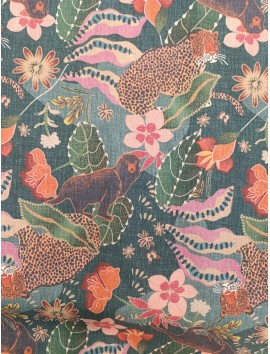 Loneta estampado selva y animales