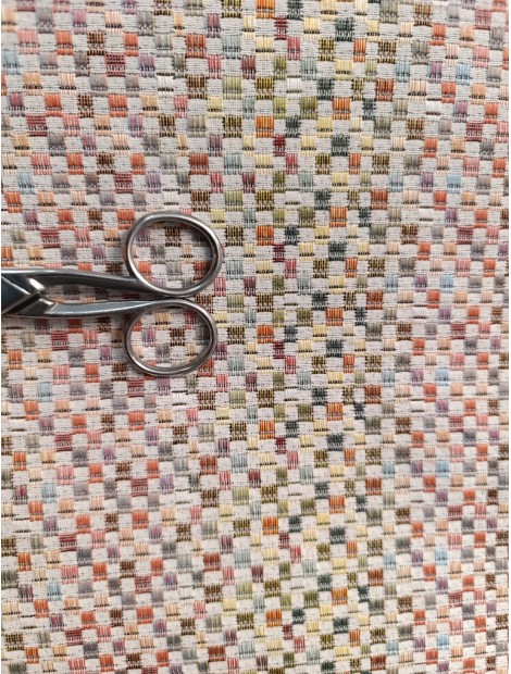 Tela Gobelino cuadraditos pixel de colores