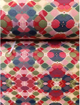 Tela Gobelino cuadraditos óvalos de colores