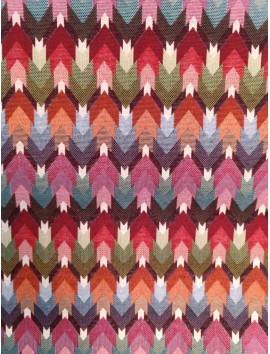 Tela Gobelino cuadraditos flechas de colores