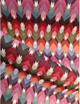 Tela Gobelino cuadraditos flechas de colores