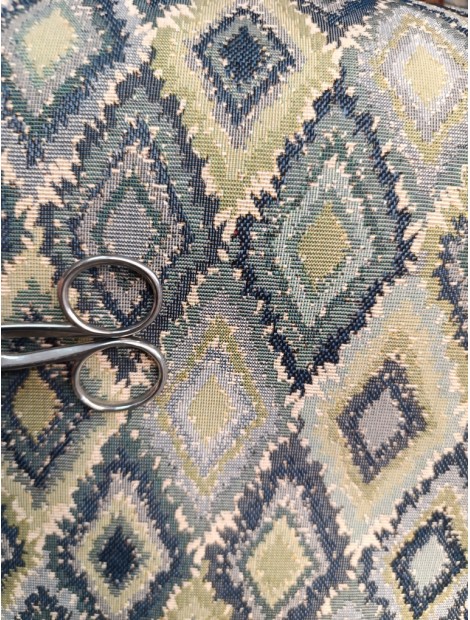 Tela Gobelino rombos verdes