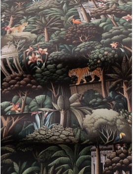 Loneta estampado jungla y tigres