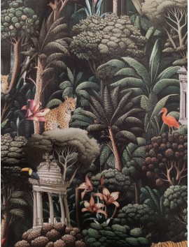 Loneta estampado jungla y tigres