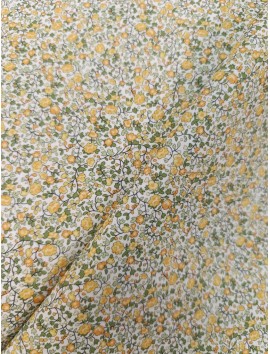 Tela de algodón estampado flores amarillas