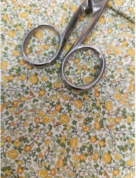 Tela de algodón estampado flores amarillas