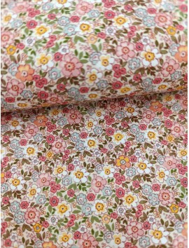 Tela de algodón estampado flores de colores