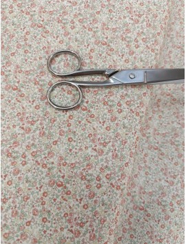 Tela de algodón estampado flores hojas menta