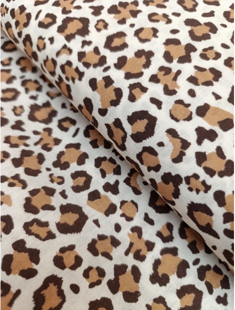 Tela de algodón estampado animal print leopardo