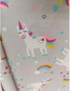 Tela de algodón estampado unicornios