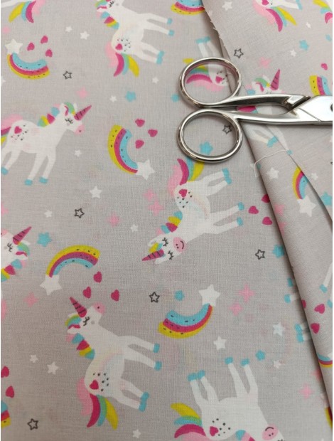 Tela de algodón estampado unicornios